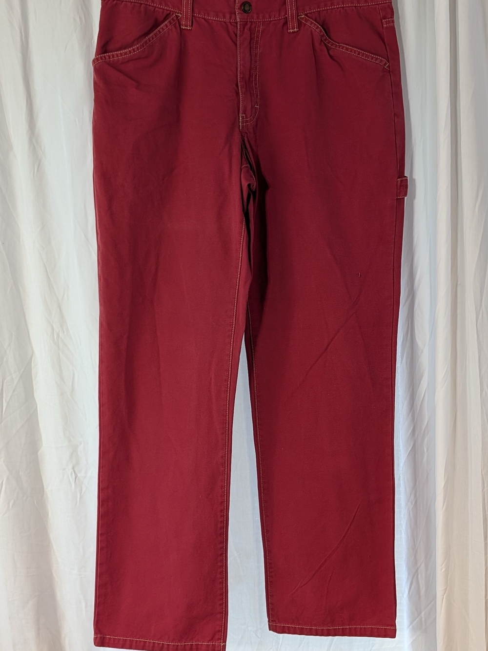 Tommy Hilfiger Women's Y2K Red Cotton VGT Utility Style Carpenter Pants Size 8